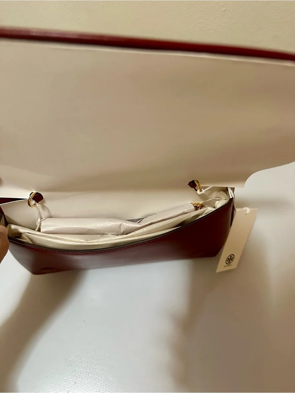 Tory Burch Reva Clutch in Brick Red Color